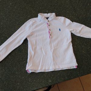 Ralph Lauren girls size 5 white long sleeve shirt